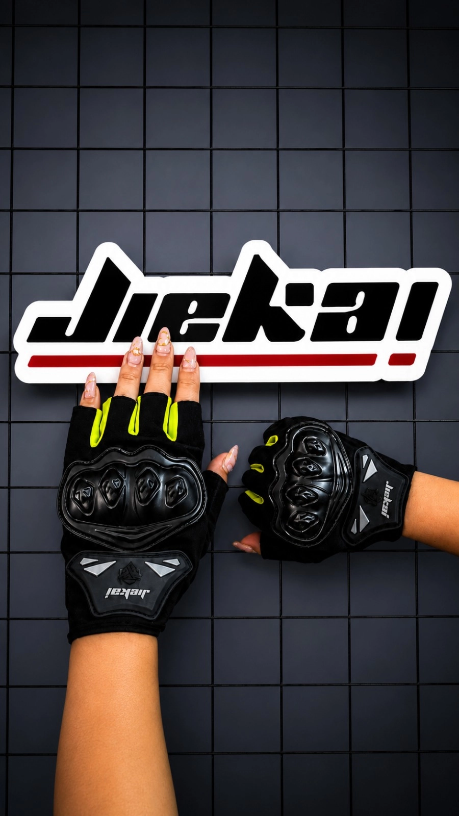 JİEKAİ (XL Beden) YARIM ELDİVEN KORUMALI * NEON YEŞİL 