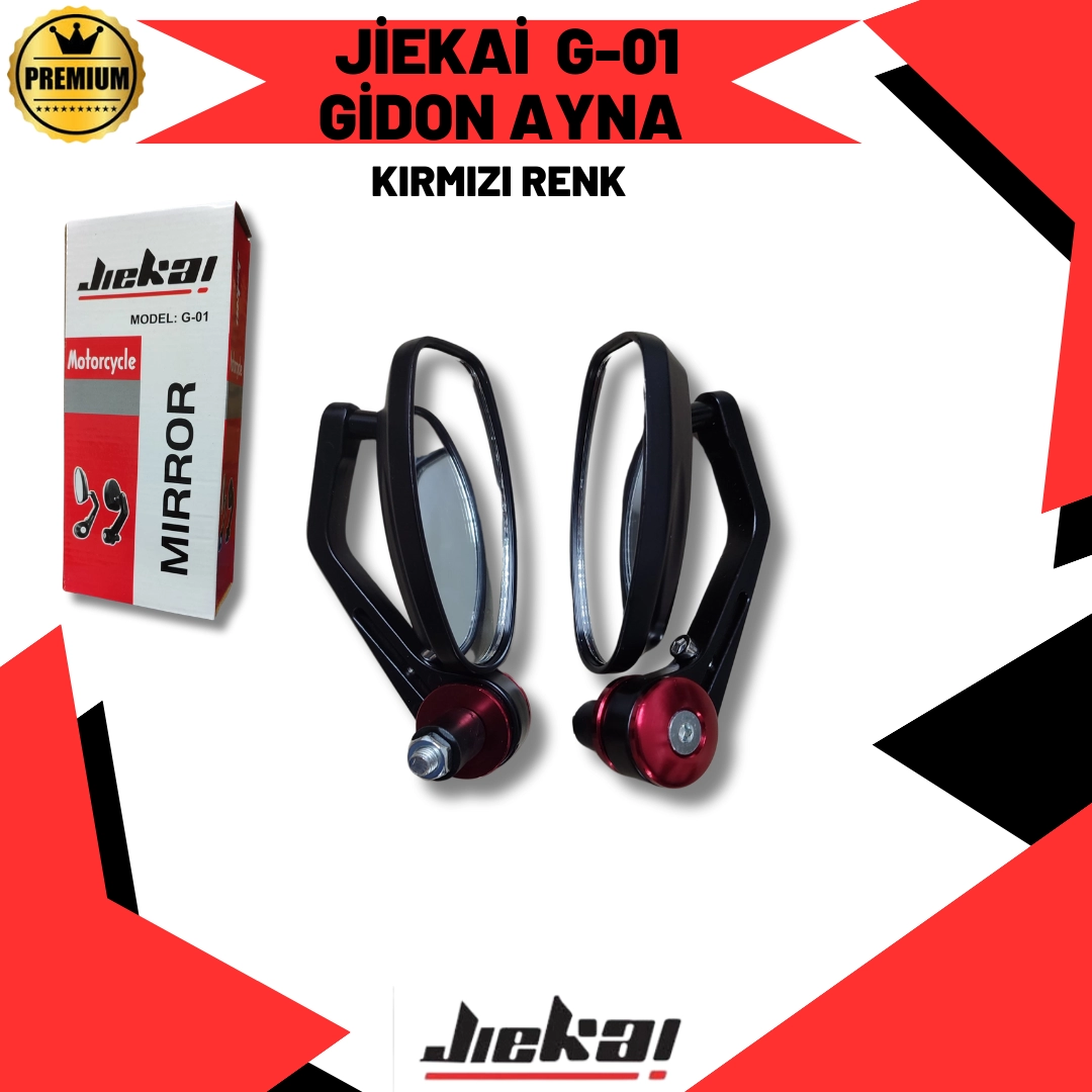 JİEKAİ ÜNİVERSAL GİDON AYNASI KIRMIZI  görsel 2